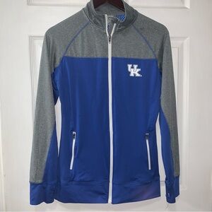 Woman’s Proedge UK Basketball Zip up Jacket size Medium Blue Gray White